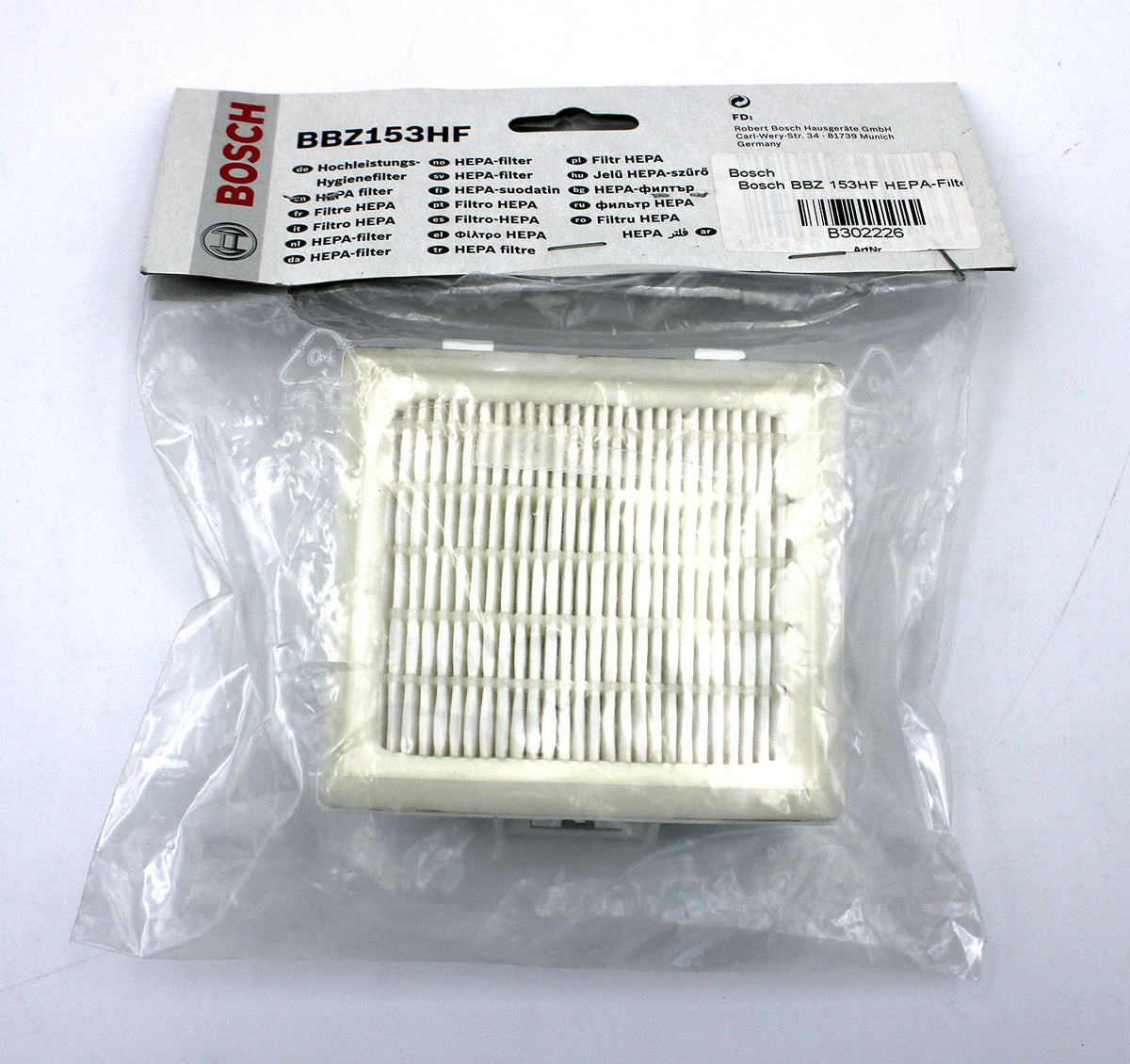 3 Stück Bosch BBZ153HF HEPA-Filter für Bodenstaubsauger BSG6