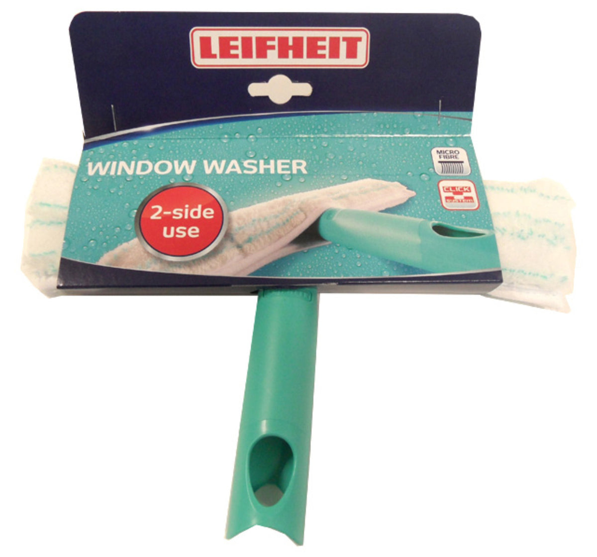 Leifheit 51163 Fenstereinwascher Window Washer mit 2-Faser Wischbezug