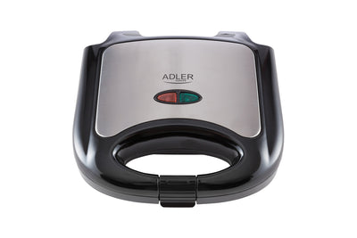Adler AD 3015 Sandwichmaker schwarz / silber 750 Watt mit Backampel