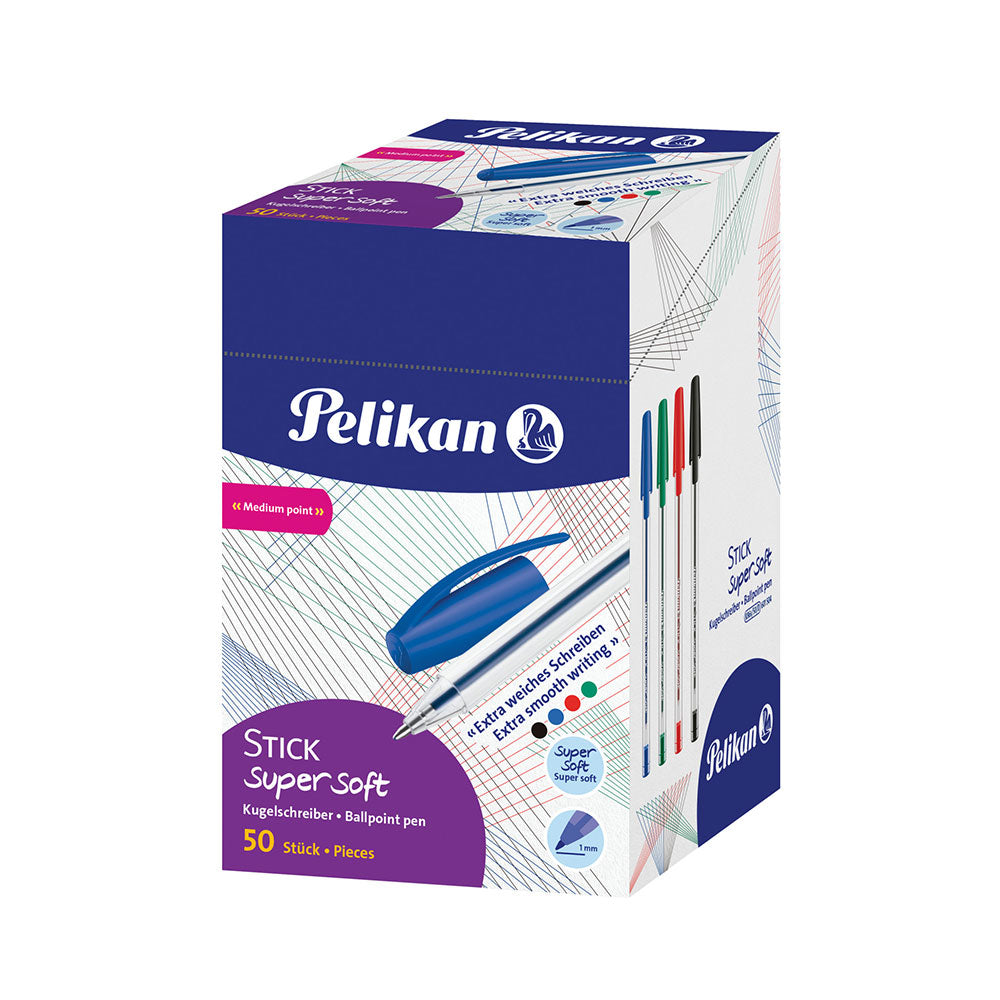 Pelikan Kugelschreiber Stick super soft, 50 Stück, verschiedene Farben zur Auswahl