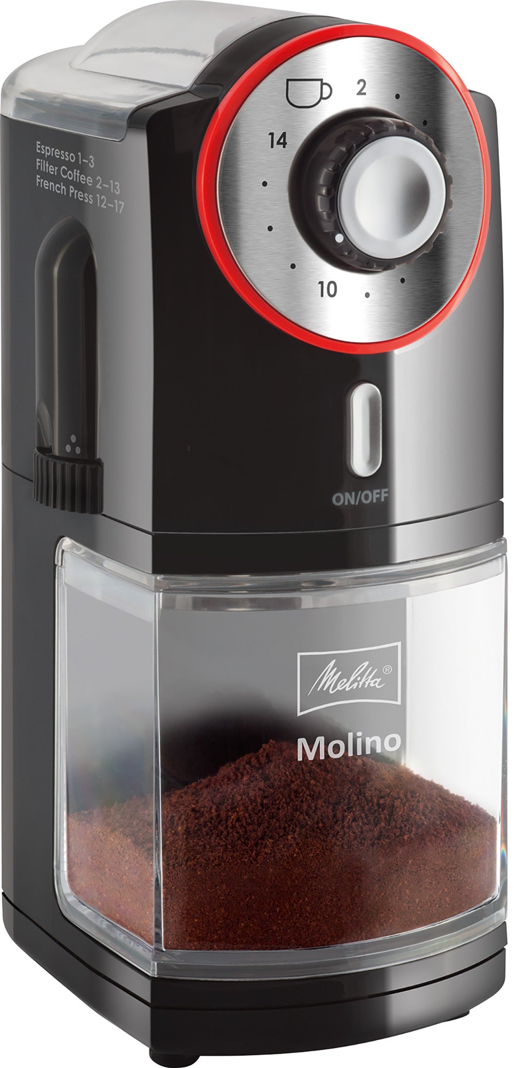 Melitta 1019-01 Molino Kaffeemühle schwarz/rot
