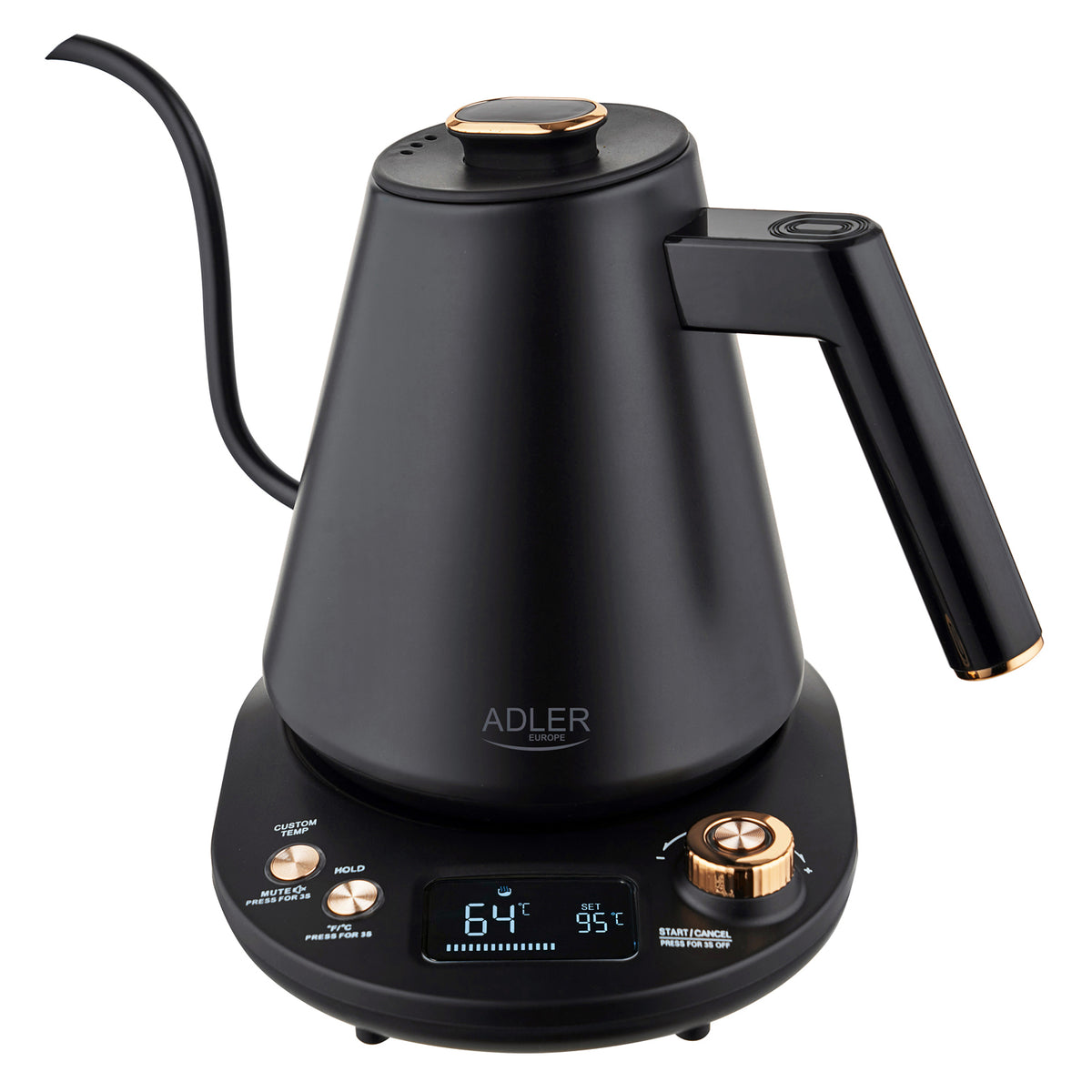 Adler AD 1349 Wasserkocher 1 L mit langem Ausguss undTemperatureinstellung