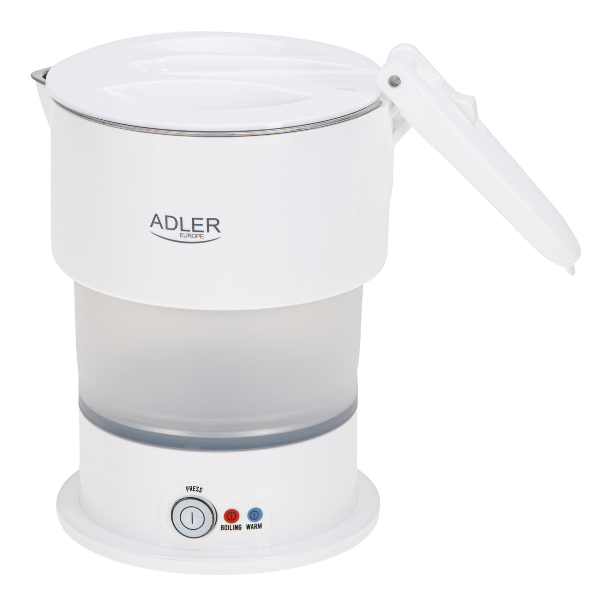 Adler AD 1377 Reise-Wasserkocher 0,6 l Silikon weiss