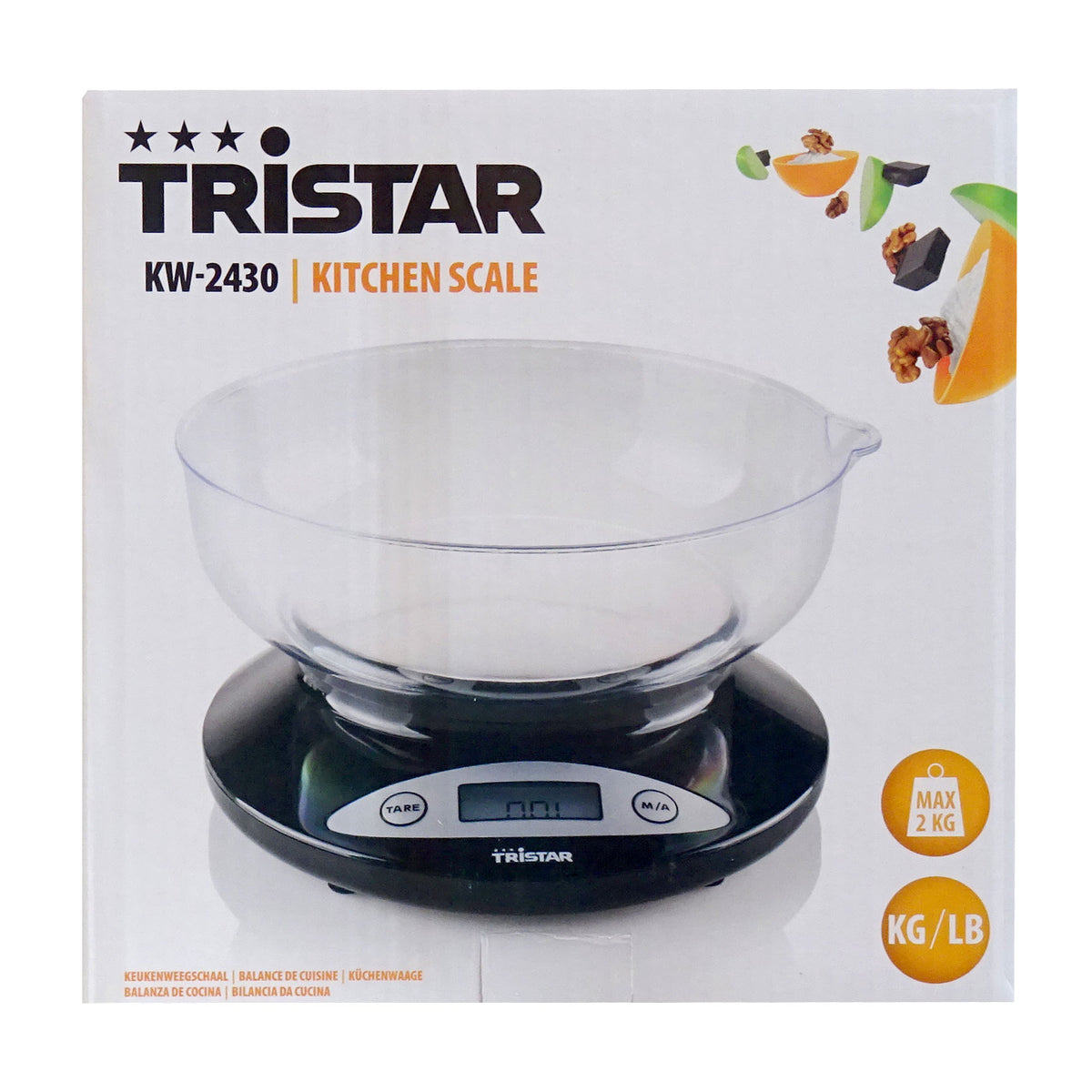 Tristar KW-2430 Küchenwaage bis 2kg schwarz LCD-Display