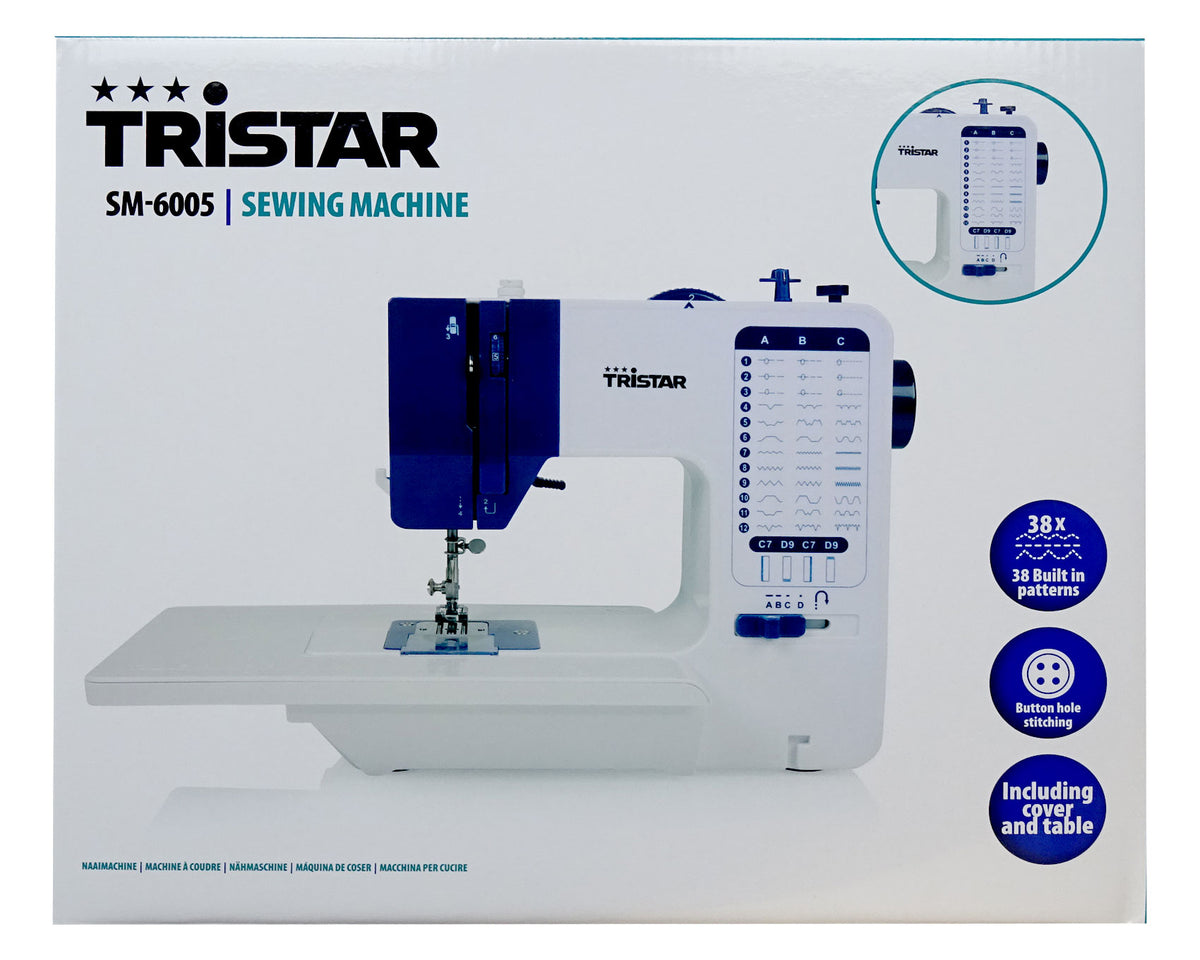 Tristar SM-6005 Nähmaschine, 38 integrierte Stichmuster, LED-Beleuchtung