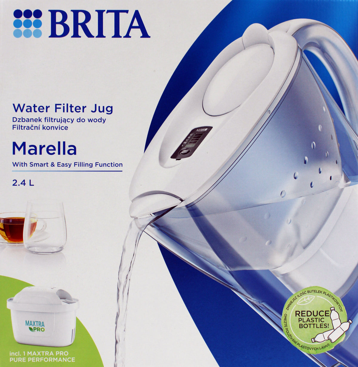 Brita Marella Wasserfilter 2,4L weiß inkl. 1x Maxtra PRO Pure Performance Filterkartusche
