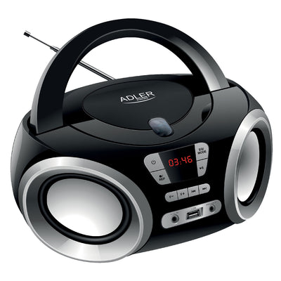 Adler AD 1181 FM-Radio, CD-MP3-Boombox, USB, schwarz / silber