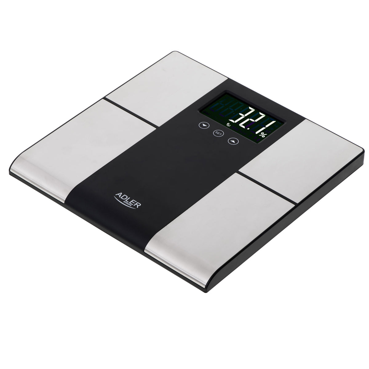 Adler AD 8165 digitale Personenwaage Körperanalysewaage bis 225 kg silber / schwarz