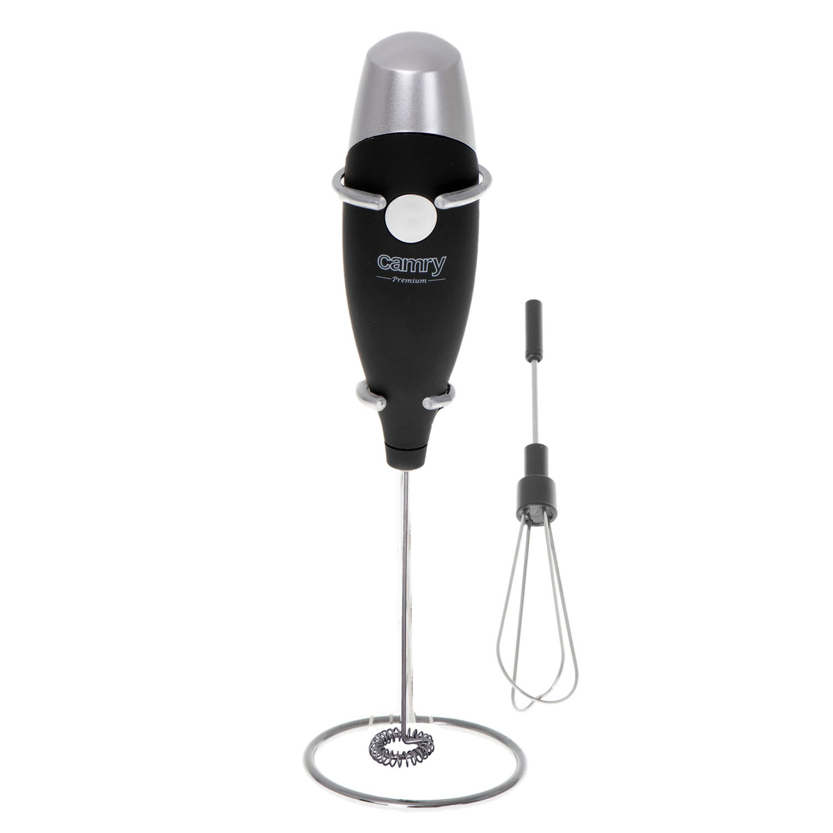 Camry CR 4501b Milchaufschäumer mit Schneebesen u. Ständer schwarz