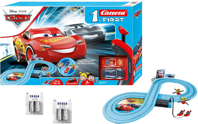 Carrera 20063038 - FIRST Disney·Pixar Cars - Power Duell Rennbahn inkl. 4 Batterien