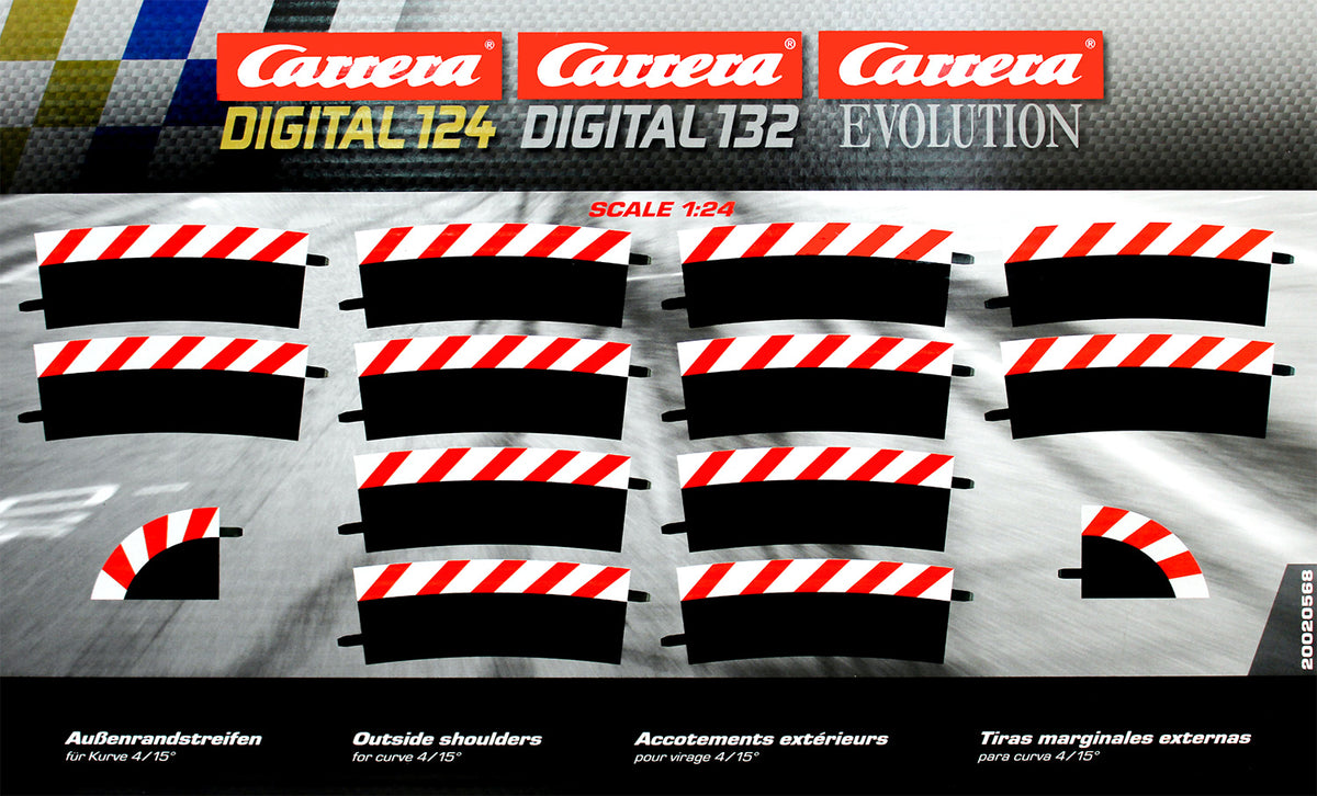 Carrera 20020568 - DIGITAL 124/132/EVOLUTION - Aussenrandstreifen für Kurve 4/15 Grad