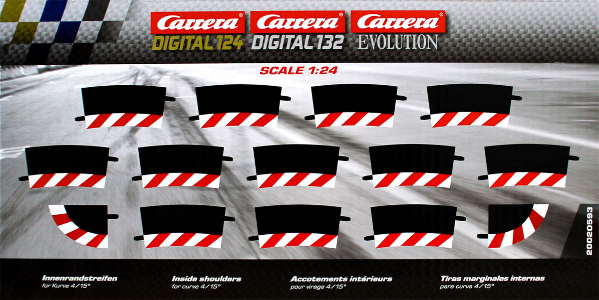 Carrera 20020593 - DIGITAL 124/132/EVOLUTION - Innenrandstreifen für Kurve 4/15 Grad