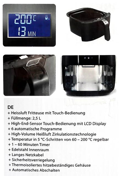 Caso 3172 AF 200 Heißluftfritteuse schwarz