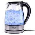 Adler AD 1225 Wasserkocher 1,7 L Glas Edelstahl / schwarz / transparent