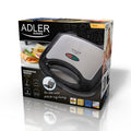 Adler AD 3015 Sandwichmaker schwarz / silber 750 Watt mit Backampel