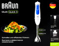 Braun MQ 3025 Spaghetti Stabmixer-Set weiß 700 Watt