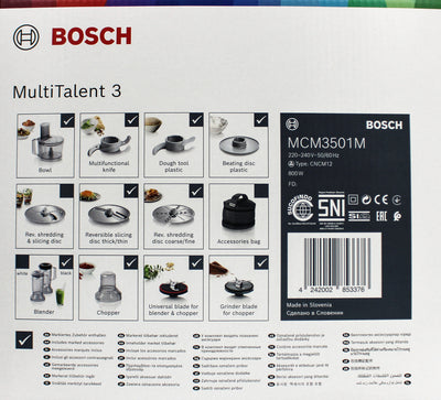Bosch MCM3501M MultiTalent 3 Küchenmaschine schwarz/silber