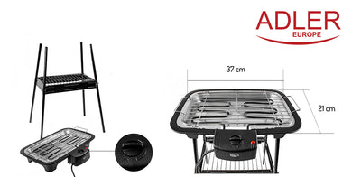 Adler AD 6602 Elektrogrill Stand- und Tischgrill 2in1