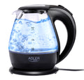Adler AD 1224 Glas-Wasserkocher 1,5 L schwarz/transparent