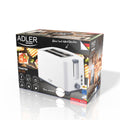 Adler AD 3216 Toaster mit Kunststoffgehäuse, Stoppfunktion, Auftaufunktion, Brötchenrost