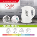 Adler AD 08 w Wasserkocher weiß 1,0 L 850 Watt