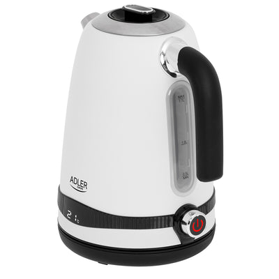 Adler AD 1295w Wasserkocher weiß 1,7 L mit Temperatureinstellung