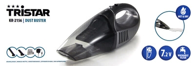 Tristar KR-2156 Akku-Handstaubsauger Nass-/Trocken 45 Watt Grau