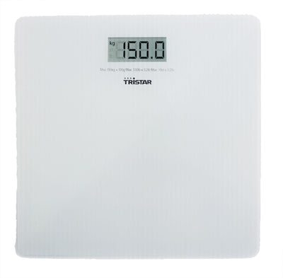 Tristar WG-2419 Personenwaage bis 150kg aus Glas weiß