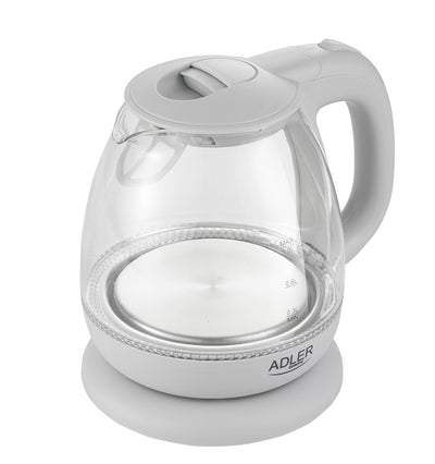 Adler AD 1283G Glas Wasserkocher 1 L 1100 Watt grau