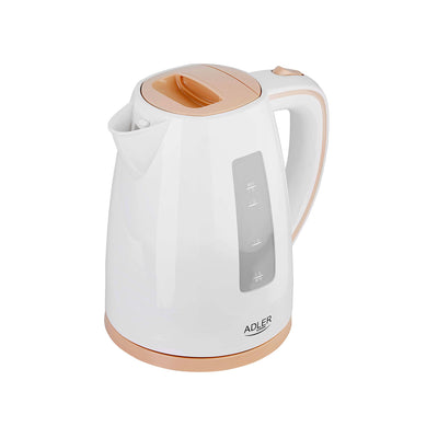 Adler AD 1264 Wasserkocher 1,7 Liter 2200 Watt Kalkfilter weiß / beige