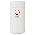 Adler AD 4446wg elektrische Kaffeemühle 150 Watt Einmalige Mahlleistung 75 g weiß
