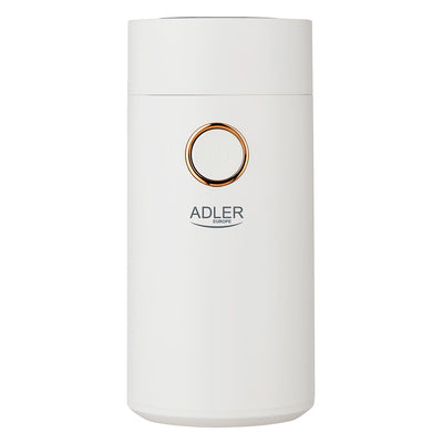 Adler AD 4446wg elektrische Kaffeemühle 150 Watt Einmalige Mahlleistung 75 g weiß