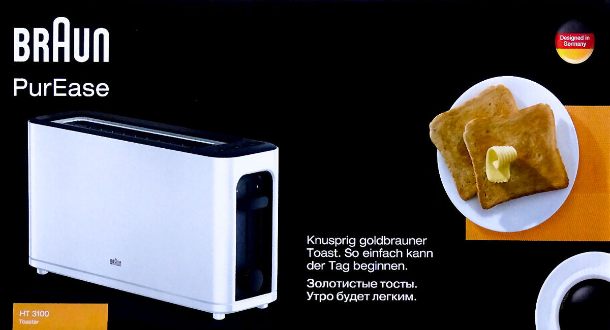Braun HT 3100WH PurEase Toaster weiß/schwarz, ohne Brötchenaufsatz