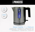 Princess 236045 Wasserkocher 1L Edelstahl/Schwarz