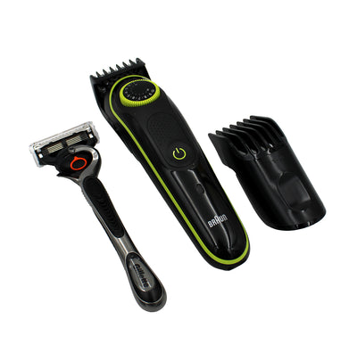 Braun BT3941TS Akku/Netz Barttrimmer mit Gillette Rasierer und Kulturtasche