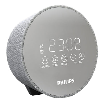 Philips TADR402/12 Radiowecker, Netzbetrieb, USB, Reserve-Batterie, grau