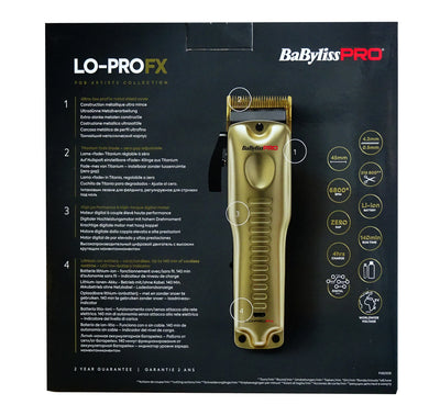 BaByliss PRO FX825GE LOPROFX GOLD Clipper Netz/Akku Haarschneider