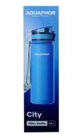 AQUAPHOR City Filterflasche 500ml Blau Flasche mit Wasserfilter für unterwegs