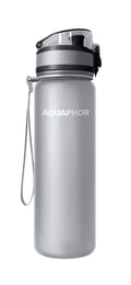 AQUAPHOR City Filterflasche 500ml Grau Flasche mit Wasserfilter für unterwegs