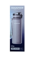 AQUAPHOR City Filterflasche 500ml Grau Flasche mit Wasserfilter für unterwegs