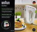 Braun HM1100WH MultiMix1 Handmixer nur mit Schneebesen weiß 450 Watt