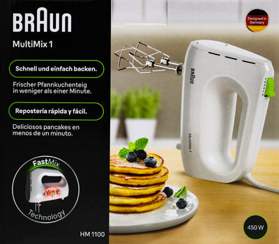 Braun HM1100WH MultiMix1 Handmixer nur mit Schneebesen weiß 450 Watt