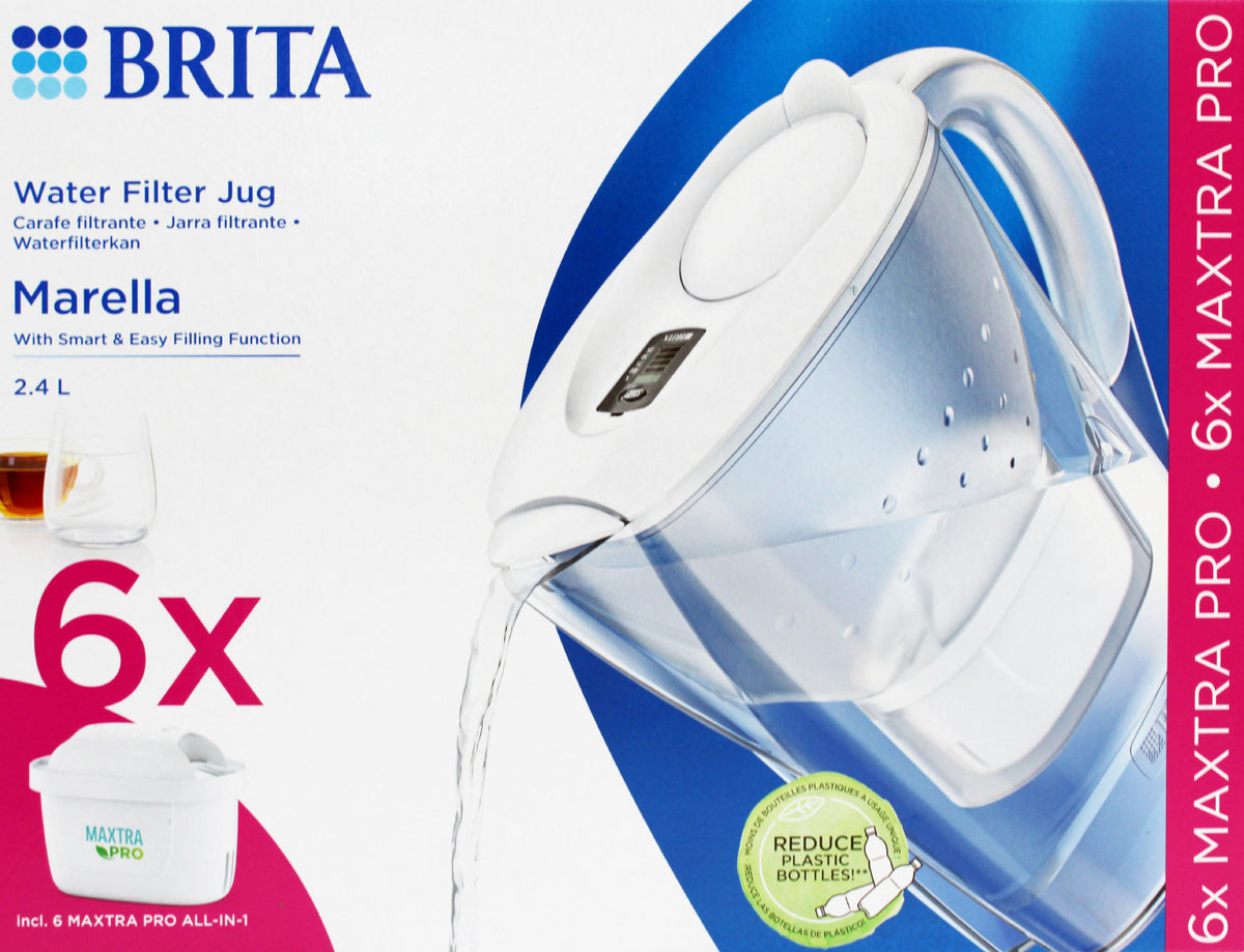 Brita Marella Cool Wasserfilter 2,4 L weiß inkl. 6x Maxtra PRO ALL-IN-ONE Filterkartusche