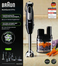 Braun MQ55755M MultiQuick5 Pro Stabmixer-Set schwarz/Edelstahl 1000 Watt