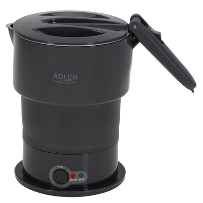 Adler AD 1377 Reise-Wasserkocher 0,6 l Silikon grau