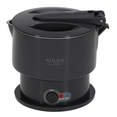 Adler AD 1377 Reise-Wasserkocher 0,6 l Silikon grau