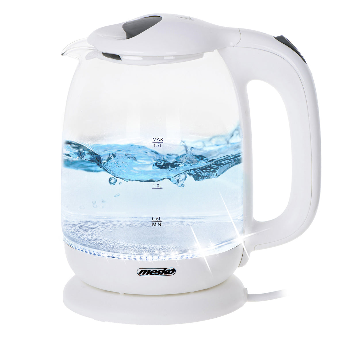 Mesko MS 1302 Glas-Wasserkocher 1,7 L 2200W weiß