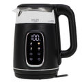 Adler AD 1305bs Wasserkocher Glas, LED-Anzeige, Temperaturreglung, 1,7L schwarz/silber 2200W