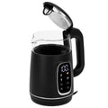 Adler AD 1305bs Wasserkocher Glas, LED-Anzeige, Temperaturreglung, 1,7L schwarz/silber 2200W