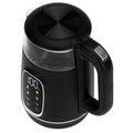 Adler AD 1305bs Wasserkocher Glas, LED-Anzeige, Temperaturreglung, 1,7L schwarz/silber 2200W